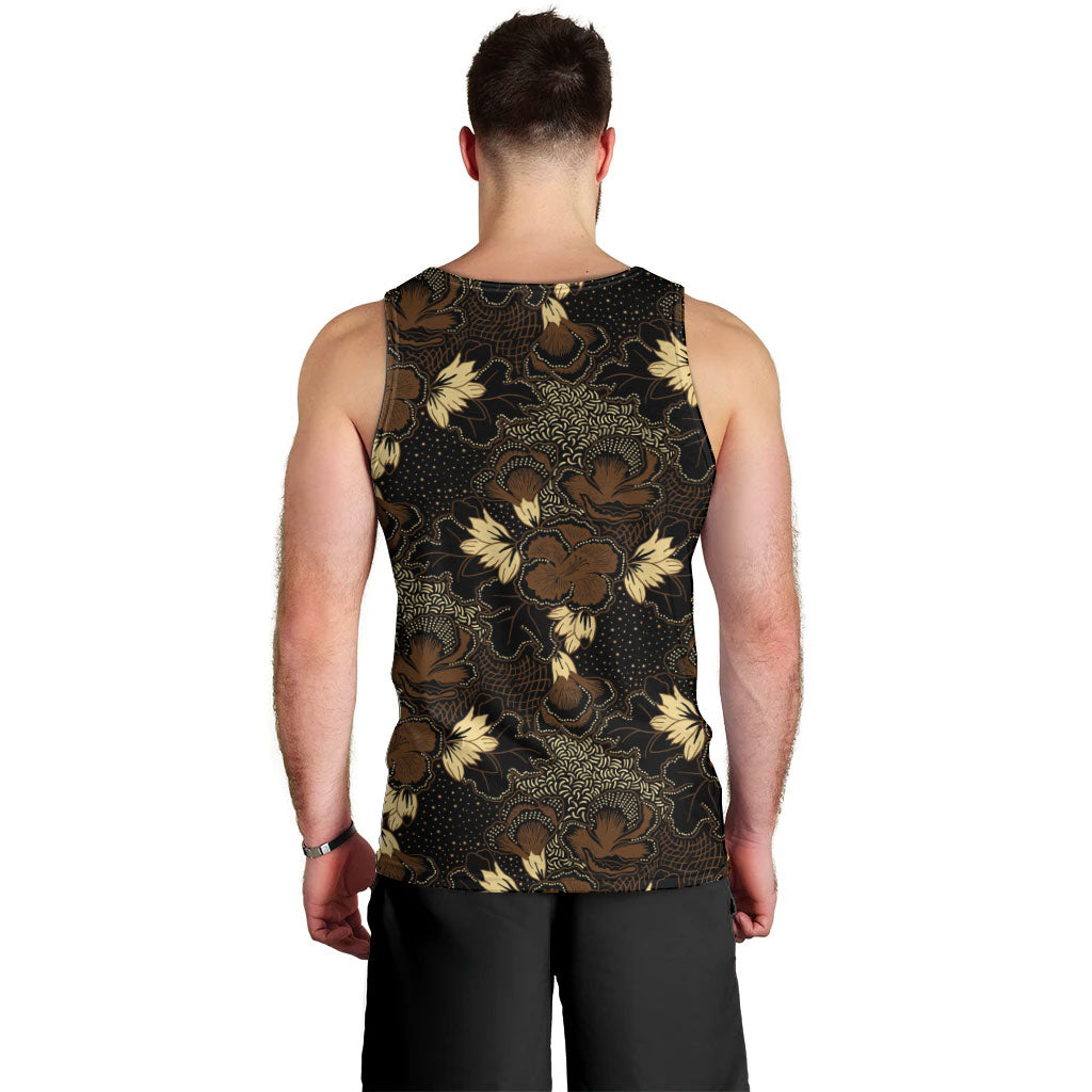 Javanese Batik Semen Men Tank Top Indonesian Traditional Pattern