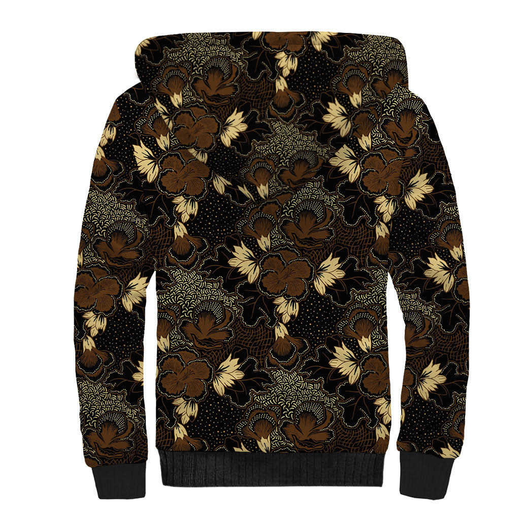 Javanese Batik Semen Sherpa Hoodie Indonesian Traditional Pattern