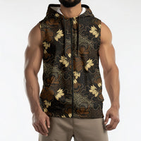 Javanese Batik Semen Sleeveless Zip Hoodie Indonesian Traditional Pattern