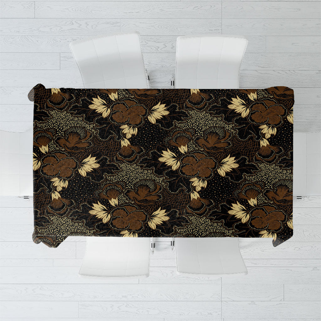 Javanese Batik Semen Tablecloth Indonesian Traditional Pattern LT01 Black - Polynesian Pride
