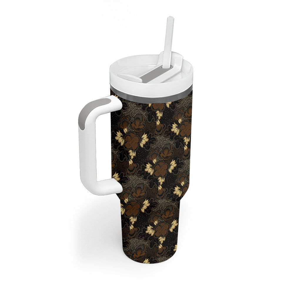Javanese Batik Semen Tumbler With Handle Indonesian Traditional Pattern