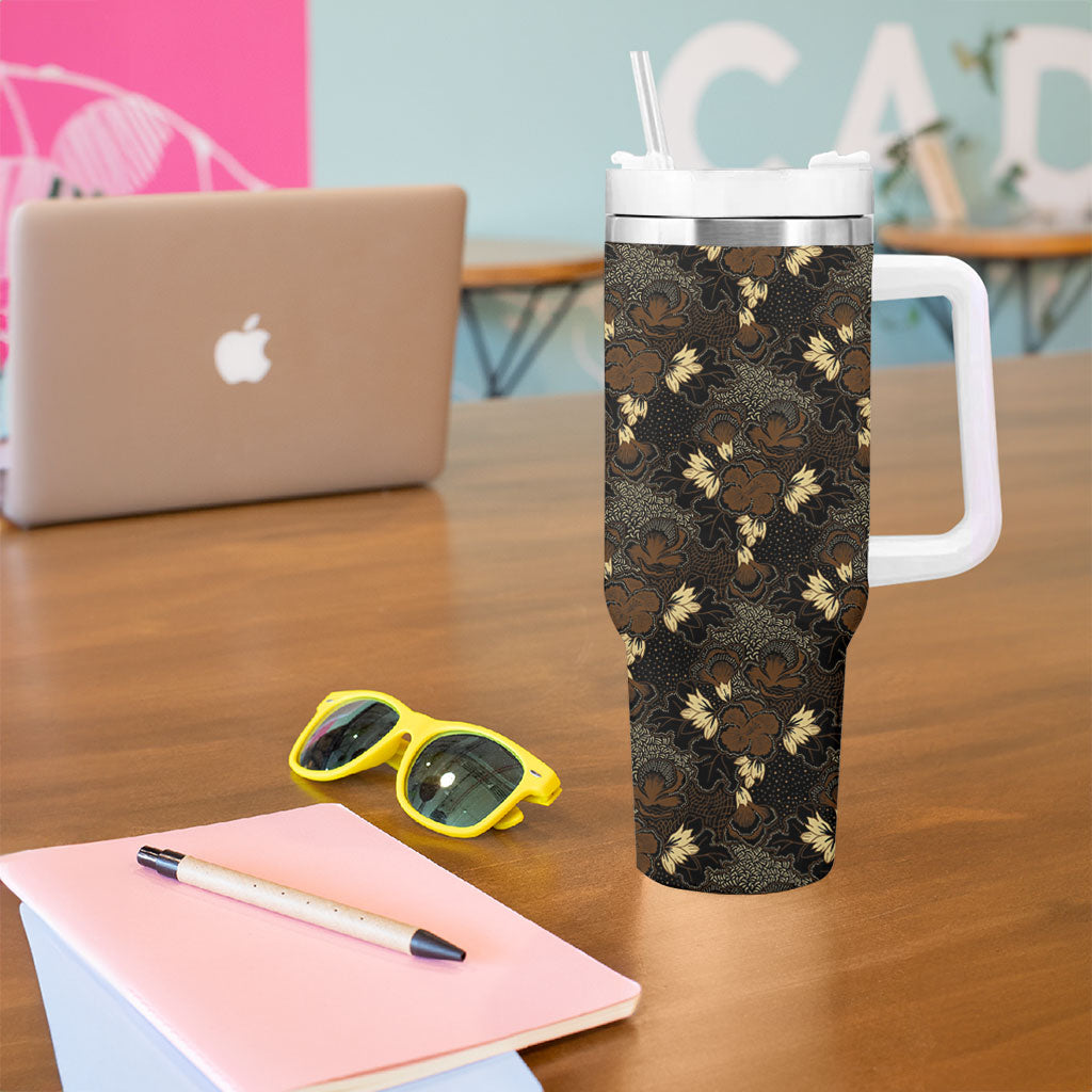 Javanese Batik Semen Tumbler With Handle Indonesian Traditional Pattern