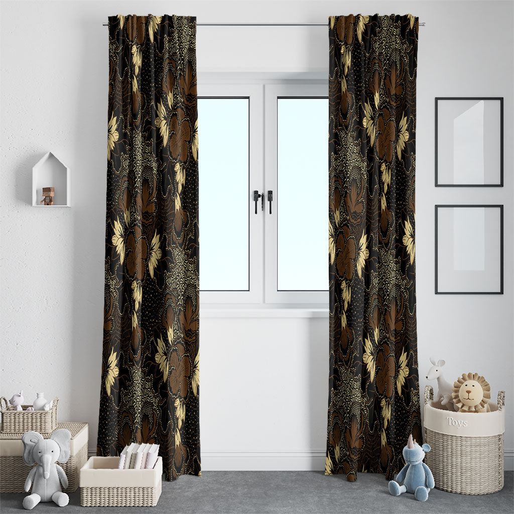 Javanese Batik Semen Window Curtain Indonesian Traditional Pattern