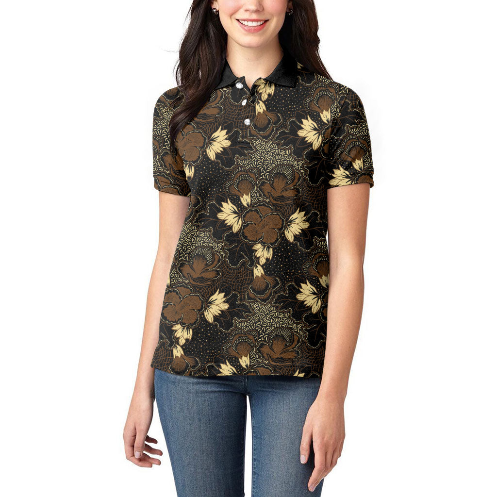 Javanese Batik Semen Women Polo Shirt Indonesian Traditional Pattern