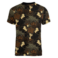 Javanese Batik Semen Women V-Neck T-Shirt Indonesian Traditional Pattern LT01 - Polynesian Pride