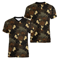 Javanese Batik Semen Women V-Neck T-Shirt Indonesian Traditional Pattern LT01 - Polynesian Pride