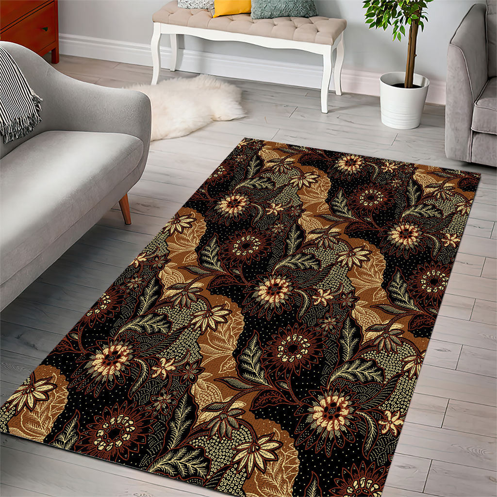 Batik Pedalaman Semen Lereng Style Area Rug Indonesian Traditional Pattern