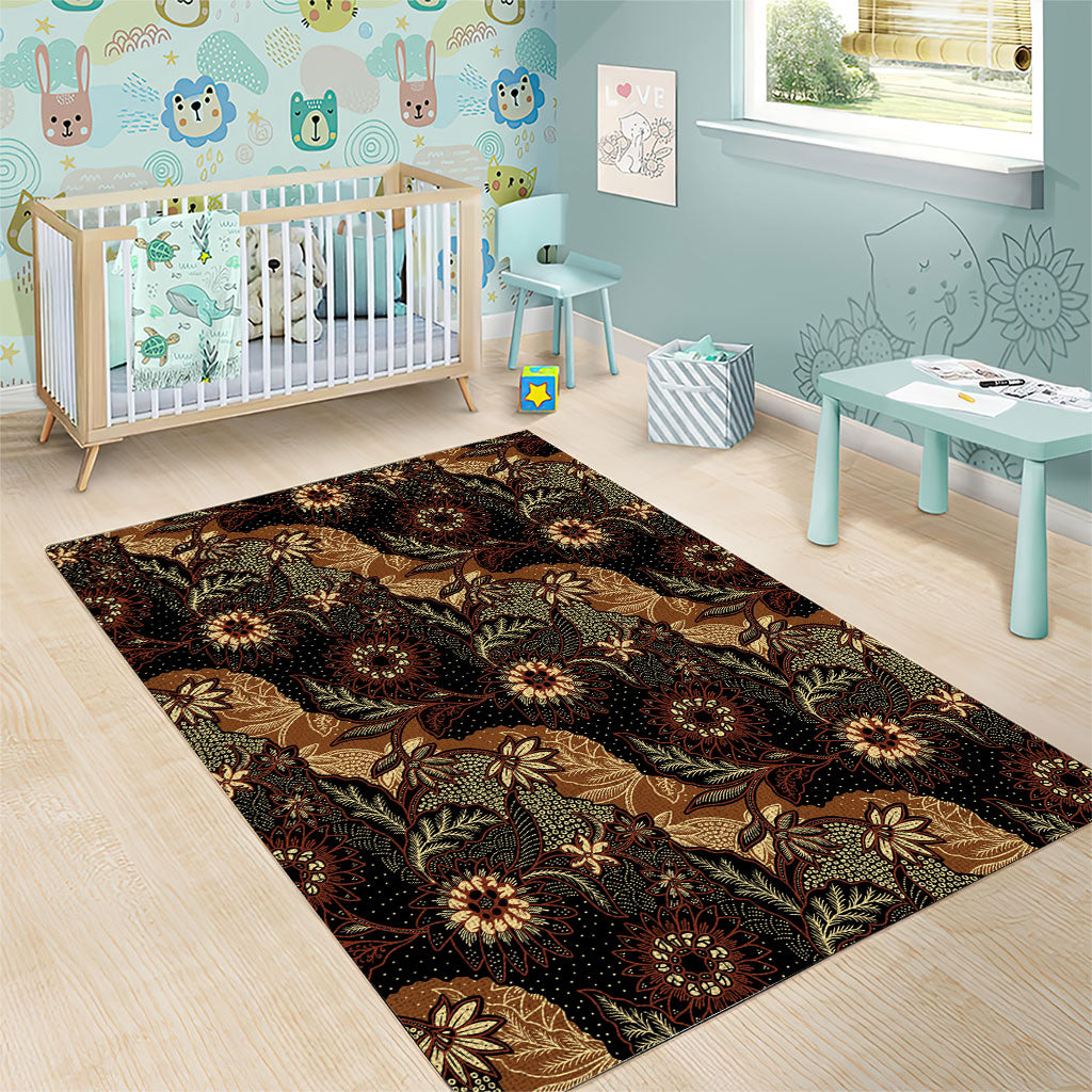 Batik Pedalaman Semen Lereng Style Area Rug Indonesian Traditional Pattern