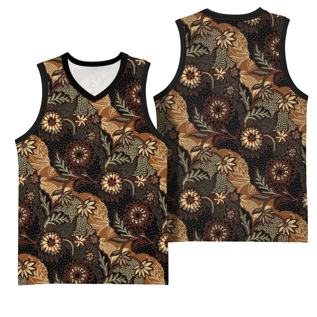 Batik Pedalaman Semen Lereng Style Basketball Jersey Indonesian Traditional Pattern