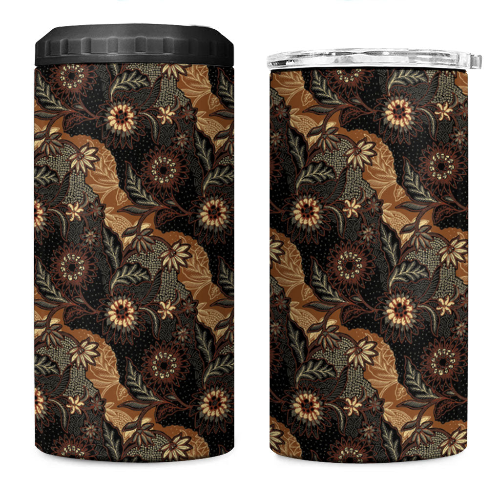 Batik Pedalaman Semen Lereng Style 4 in 1 Can Cooler Tumbler Indonesian Traditional Pattern