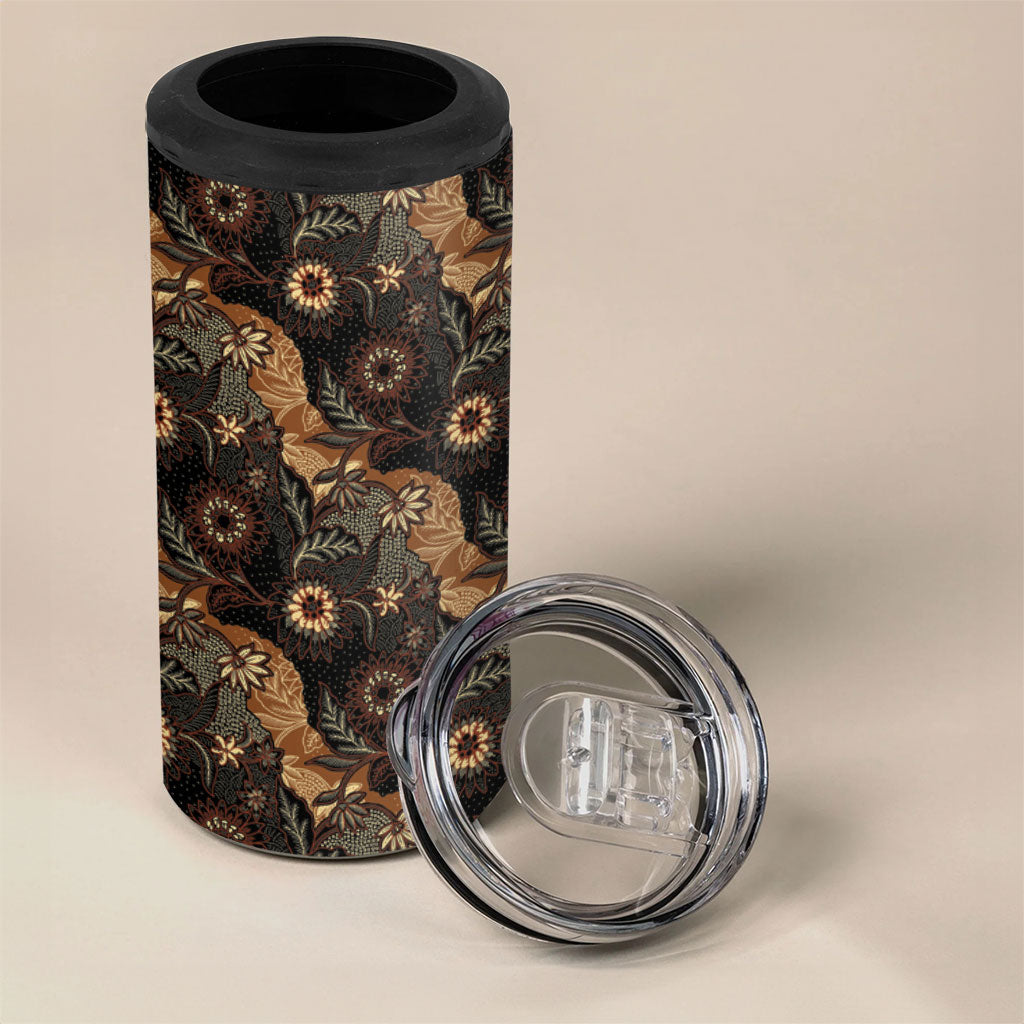 Batik Pedalaman Semen Lereng Style 4 in 1 Can Cooler Tumbler Indonesian Traditional Pattern