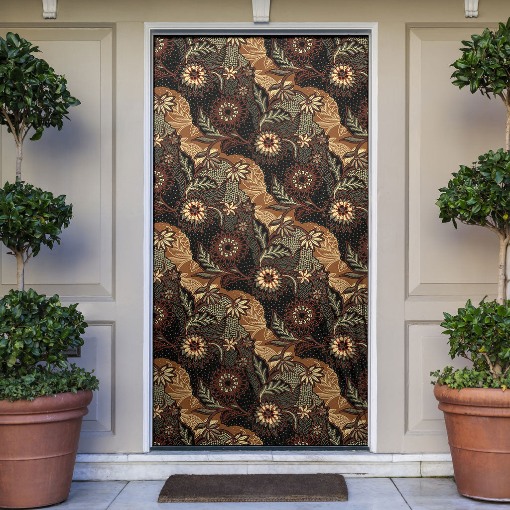Batik Pedalaman Semen Lereng Style Door Cover Indonesian Traditional Pattern