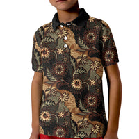 Batik Pedalaman Semen Lereng Style Kid Polo Shirt Indonesian Traditional Pattern LT01 Kid Black - Polynesian Pride