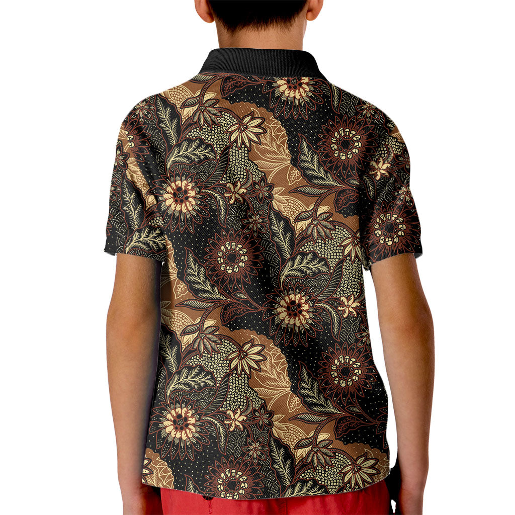 Batik Pedalaman Semen Lereng Style Kid Polo Shirt Indonesian Traditional Pattern LT01 - Polynesian Pride