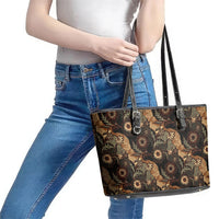 Batik Pedalaman Semen Lereng Style Leather Tote Bag Indonesian Traditional Pattern