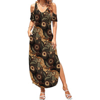 Batik Pedalaman Semen Lereng Style Summer Maxi Dress Indonesian Traditional Pattern