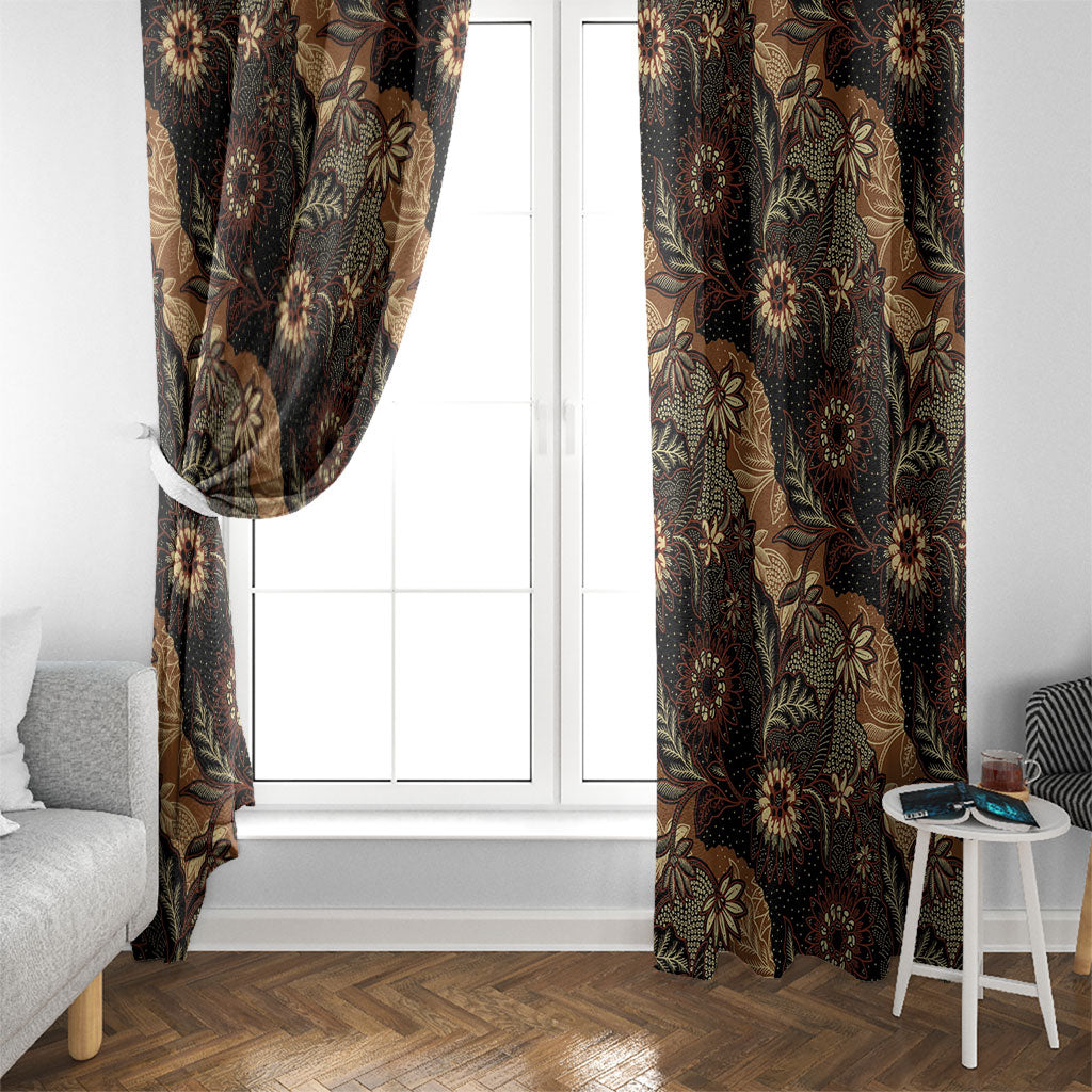 Batik Pedalaman Semen Lereng Style Window Curtain Indonesian Traditional Pattern