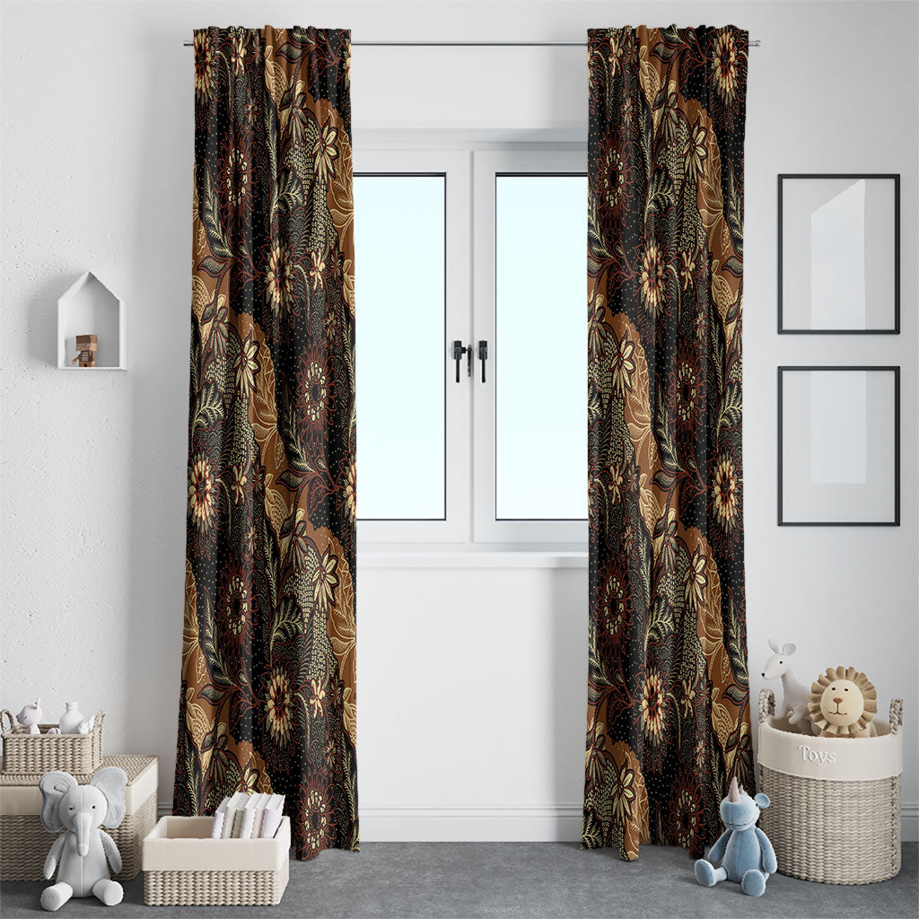 Batik Pedalaman Semen Lereng Style Window Curtain Indonesian Traditional Pattern