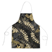 Gold Tropical Leaves Hawaii Mikioi Lei Apron Luxury Stylized - Polynesian Pride