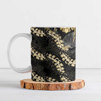 Gold Tropical Leaves Hawaii Mikioi Lei Ceramic Mug Luxury Stylized - Polynesian Pride
