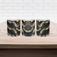 Gold Tropical Leaves Hawaii Mikioi Lei Ceramic Mug Luxury Stylized - Polynesian Pride