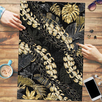 Gold Tropical Leaves Hawaii Mikioi Lei Puzzle Luxury Stylized - Polynesian Pride