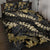 Gold Tropical Leaves Hawaii Mikioi Lei Quilt Bed Set Luxury Stylized - Polynesian Pride