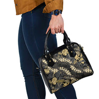 Gold Tropical Leaves Hawaii Mikioi Lei Shoulder Handbag Luxury Stylized - Polynesian Pride