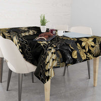 Gold Tropical Leaves Hawaii Mikioi Lei Tablecloth Luxury Stylized - Polynesian Pride