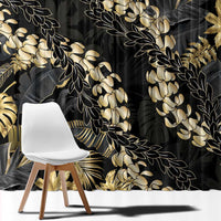 Gold Tropical Leaves Hawaii Mikioi Lei Window Curtain Luxury Stylized LT01 - Polynesian Pride