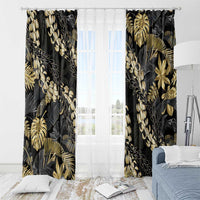 Gold Tropical Leaves Hawaii Mikioi Lei Window Curtain Luxury Stylized LT01 - Polynesian Pride