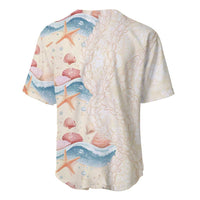 Beige Hawaii Lei Seashells Starfish Baseball Jersey Sandy Sylized LT01 - Polynesian Pride