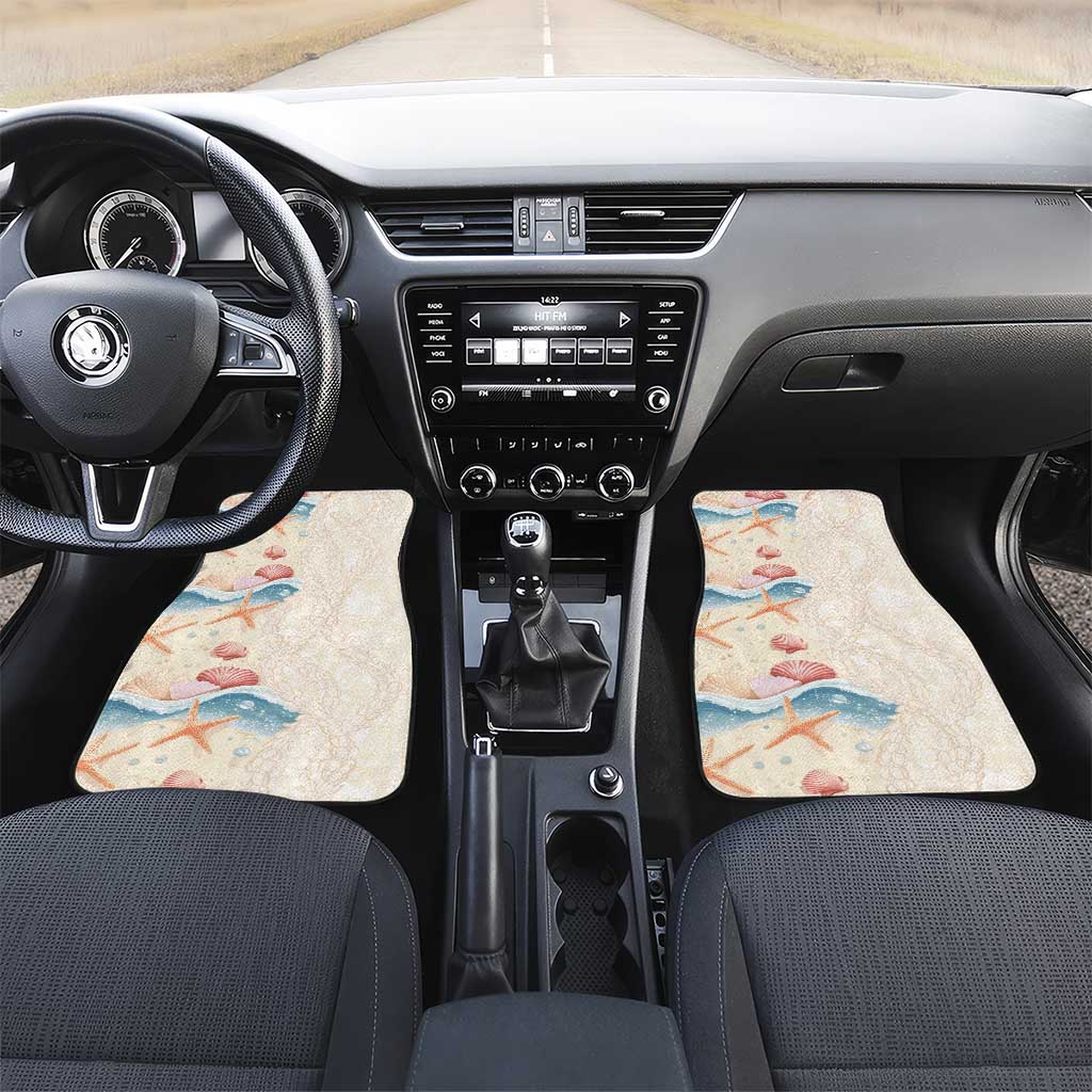 Beige Hawaii Lei Seashells Starfish Car Mats Sandy Sylized - Polynesian Pride