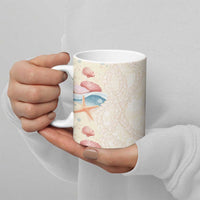 Beige Hawaii Lei Seashells Starfish Ceramic Mug Sandy Sylized - Polynesian Pride