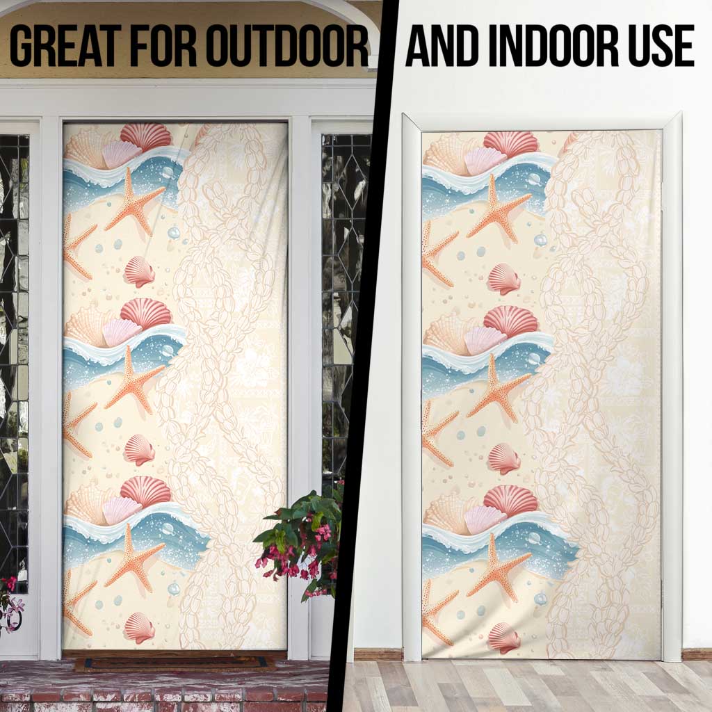 Beige Hawaii Lei Seashells Starfish Door Cover Sandy Sylized - Polynesian Pride