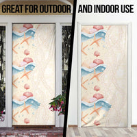 Beige Hawaii Lei Seashells Starfish Door Cover Sandy Sylized - Polynesian Pride