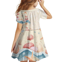 Beige Hawaii Lei Seashells Starfish Family Matching Tank Maxi Dress and Hawaiian Shirt Sandy Sylized - Polynesian Pride