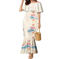 Beige Hawaii Lei Seashells Starfish Mermaid Dress Sandy Sylized - Polynesian Pride