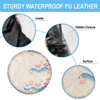 Beige Hawaii Lei Seashells Starfish Spare Tire Cover Sandy Sylized - Polynesian Pride