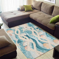 Hawaii Lei Seashells Starfish Area Rug Fresh Summer Vibe - Polynesian Pride