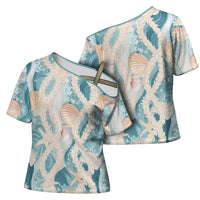 Hawaii Lei Seashells Starfish Cross Shoulder Shirt Fresh Summer Vibe - Polynesian Pride