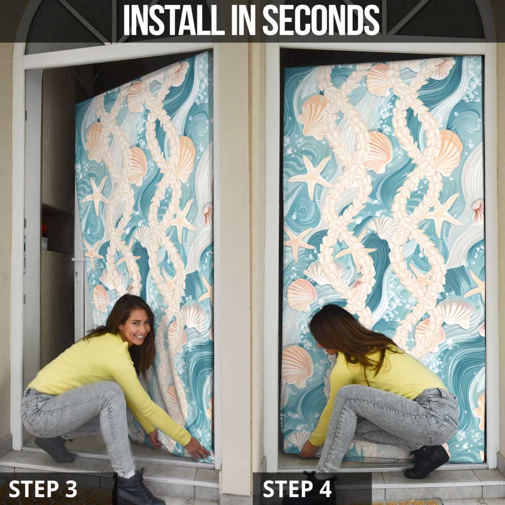 Hawaii Lei Seashells Starfish Door Cover Fresh Summer Vibe - Polynesian Pride