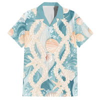 Hawaii Lei Seashells Starfish Family Matching Long Sleeve Bodycon Dress and Hawaiian Shirt Fresh Summer Vibe - Polynesian Pride