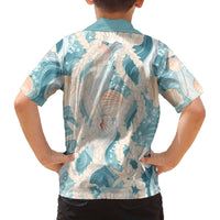 Hawaii Lei Seashells Starfish Family Matching Off The Shoulder Long Sleeve Dress and Hawaiian Shirt Fresh Summer Vibe - Polynesian Pride