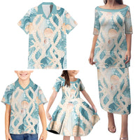 Hawaii Lei Seashells Starfish Family Matching Puletasi and Hawaiian Shirt Fresh Summer Vibe LT01 - Polynesian Pride