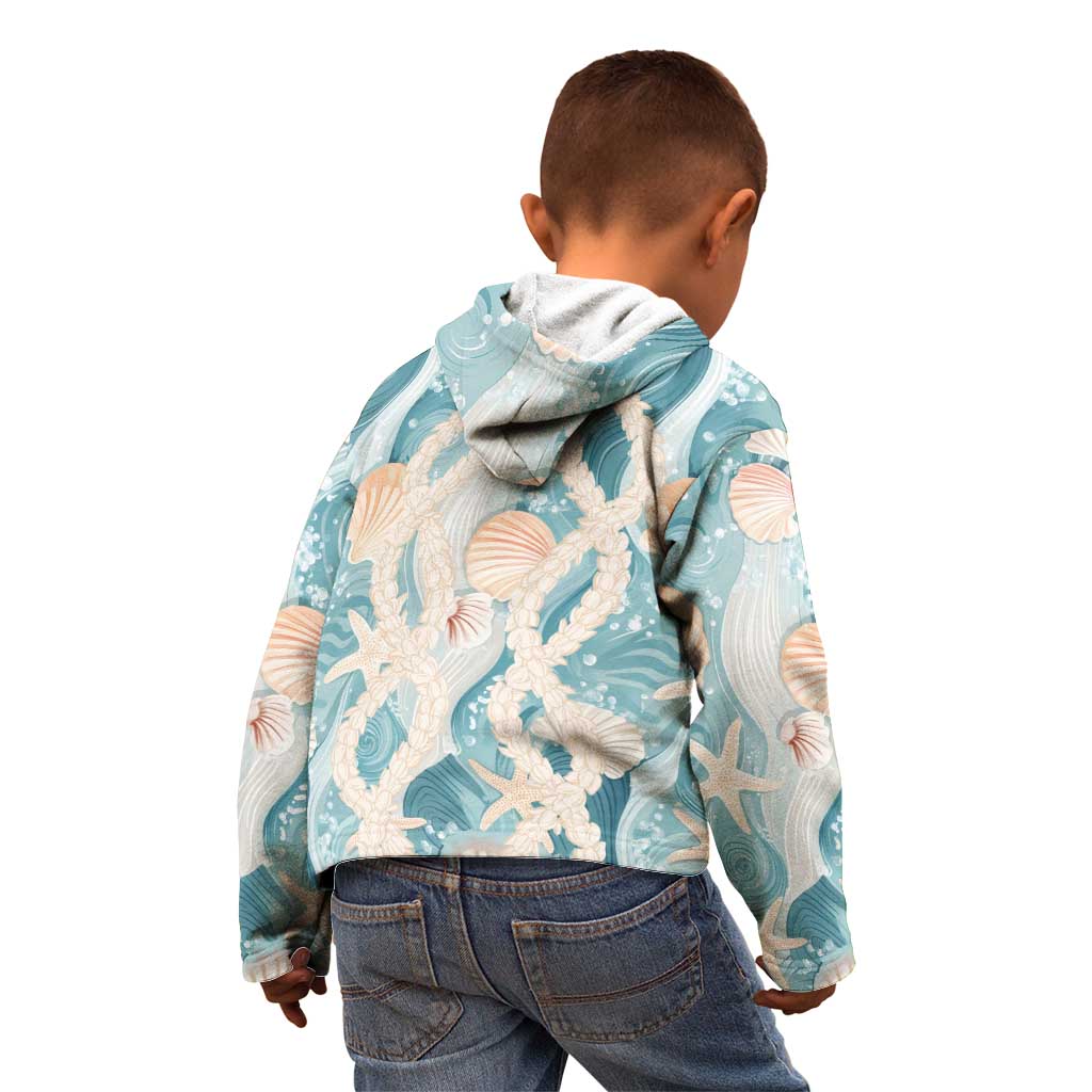 Hawaii Lei Seashells Starfish Kid Hoodie Fresh Summer Vibe - Polynesian Pride