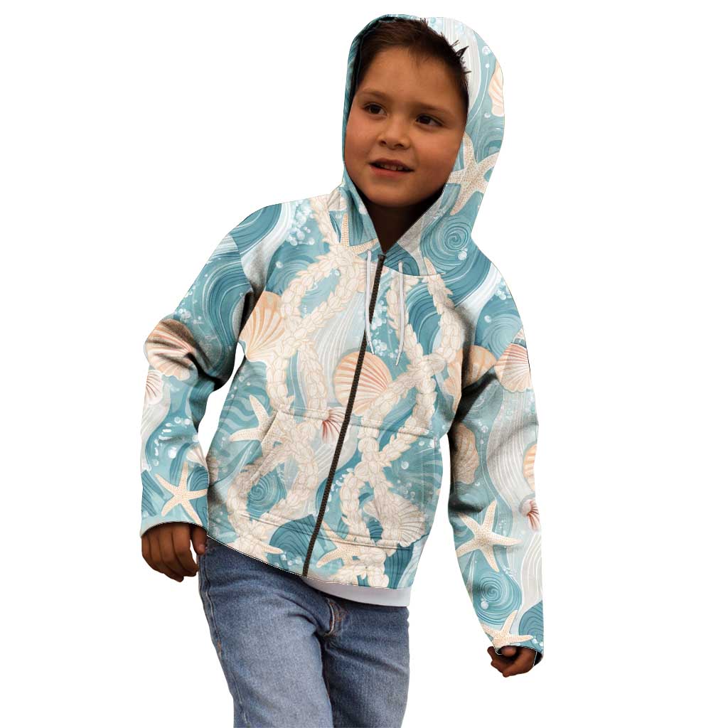 Hawaii Lei Seashells Starfish Kid Hoodie Fresh Summer Vibe - Polynesian Pride