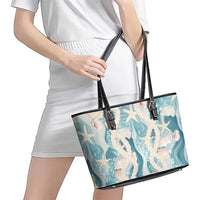 Hawaii Lei Seashells Starfish Leather Tote Bag Fresh Summer Vibe - Polynesian Pride
