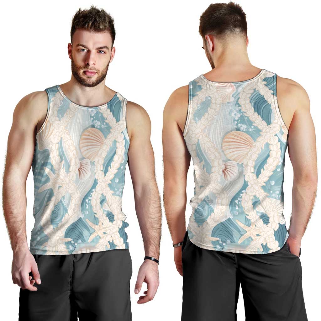 Hawaii Lei Seashells Starfish Men Tank Top Fresh Summer Vibe - Polynesian Pride
