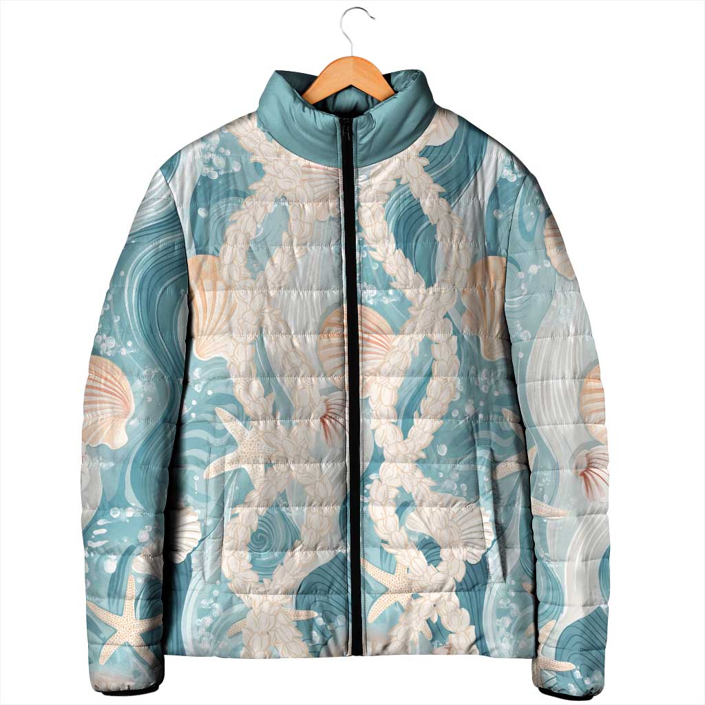Hawaii Lei Seashells Starfish Padded Jacket Fresh Summer Vibe - Polynesian Pride
